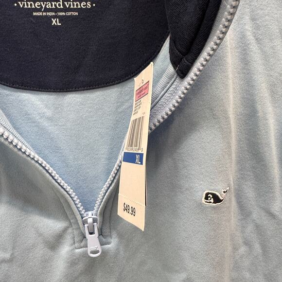 New Vineyard Vines Boys 1/2 Zip Cotton Pullover Size XL Jake Blue Whale Logo - Picture 3 of 6